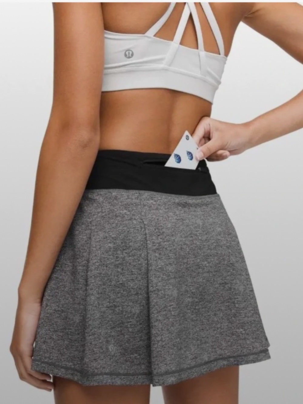 lululemon athletica Like New Heather Gray Skater Skirt with Black Waistband